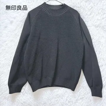 무인양품 니트 스웨터 블랙 M 가을/겨울 심플 긴팔 캐주얼