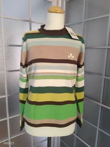 택 포함 H.L 아쉬엘 풀오버 멀티 컬러 보더 스웨터