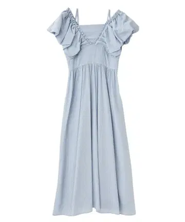 새상품 LILLIAN CARAT 2WAY 벌룬 슬리브 원피스 블루