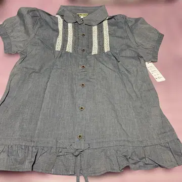 BELL MOUNT 레이스 장식 반팔 셔츠 L