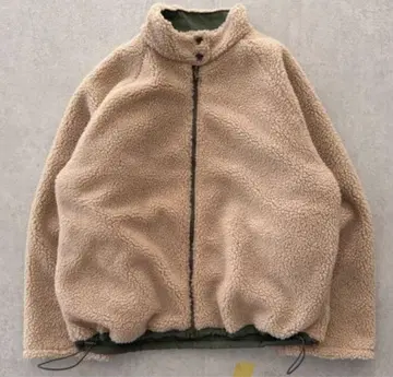 리버서블 나일론 보아 블루종 L 베이지 카키