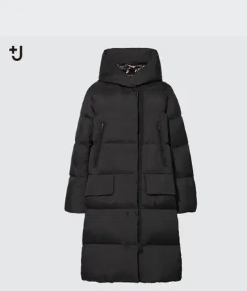 +J 다운 롱 코트 1회 착용 빅 사이즈 3XL 블랙