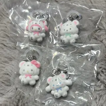 산리오 캐릭터즈 메지루시 액세서리 후와후와 스노우 4종 모듬