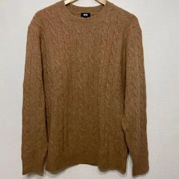 새상품 UNIQLO 베이지 케이블 니트 스웨터 긴팔