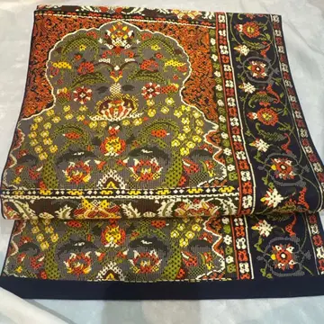 나고야 오비 꽃무늬 그린 오렌지