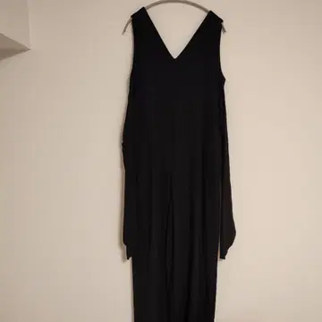 블랙 슬리브리스 롱 원피스 F 사이즈