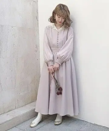 핀턱 사용 롱 원피스 an another angelus an3