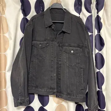 블랙 데님 자켓