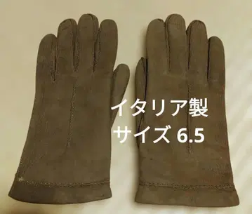 이탈리아제 고급 여성 장갑 스웨이드+모 사이즈 6.5 브라운 즉시 익명