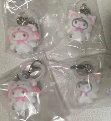 산리오 포근포근 스노우 마커 액세서리 가챠 마이멜로디 쿠로미 총 4개