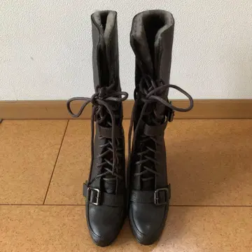 긴자 카네마츠 가죽 웨지힐 부츠