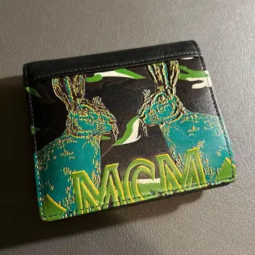 MCM 접이식 지갑 남성용 여성용 토끼