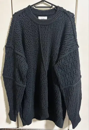 CLANE 블랙 니트 긴팔 뜨개질