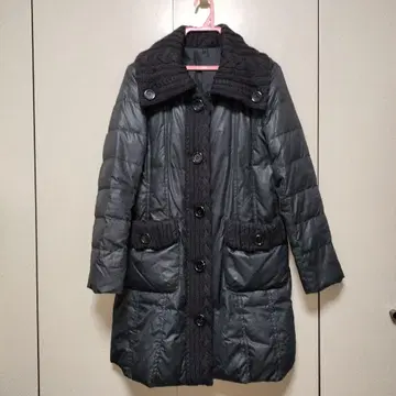 새상품급 니트 사용 다운 코트 38 블랙