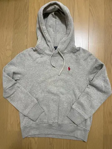 폴로 랄프로렌 후드티 M 빨간색 마크 그레이 속기모 정품