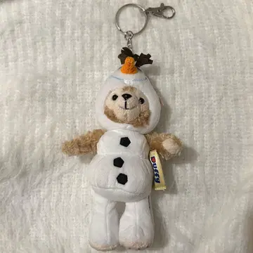 홍콩 디즈니랜드 올라프 더피 봉제 인형 키체인 백참