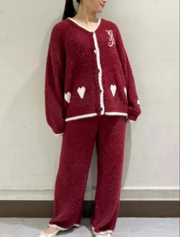 젤라또피케 라메 페더 가디건 & 롱팬츠