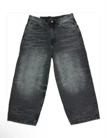 H&M 슈퍼 배기 데님 W36/30 블랙