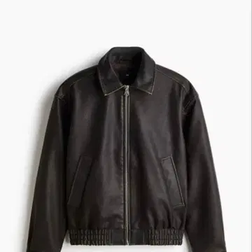 H&M 짧은 기장 다크 브라운 가죽 자켓