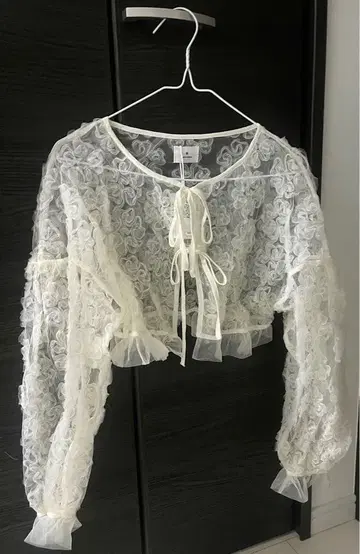 merry jenny flower 튤 블라우스 볼레로