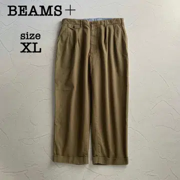 빔즈 플러스 치노 팬츠 투 턱 2 플리츠 올리브 일본제 XL