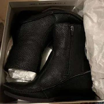 히나데이 그린 블랙 가죽 웨지 힐 부츠