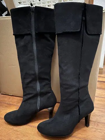 블랙 롱 부츠 M 하이힐