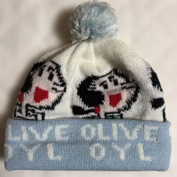 올리브 오일 캐릭터 니트 모자 쇼와 레트로