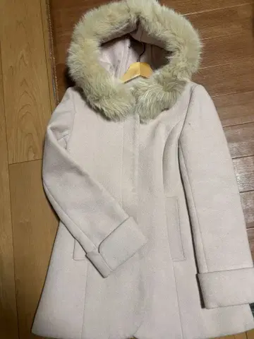 MISCH MASCH 핑크 롱 코트 38 하자 있음