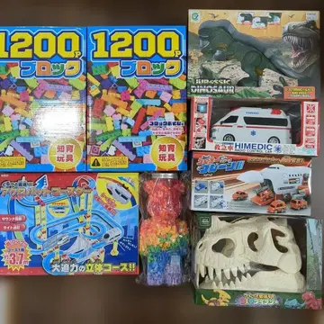 완구 묶음 판매 프라이스 8점 블록 구급차 공룡 외