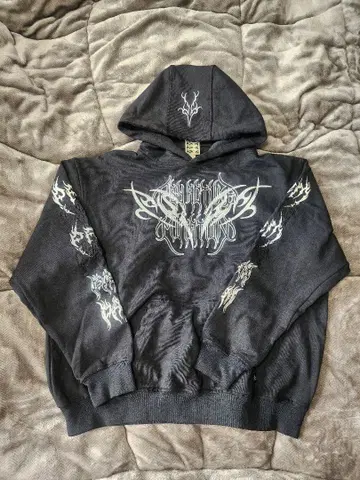 P.A.M. 그래픽 프린트 후드 부착 후드티 블랙