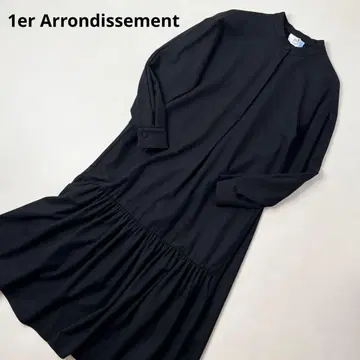 프리미어 아롱디스망 스탠드 카라 울 원피스 블랙 클리닝 완료