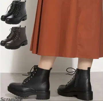 통굽 레이스업 숏부츠 매니시 한국 패션