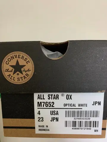 CONVERSE ALL STAR OX 화이트 블랙 4 USA