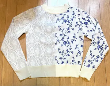 FURFUR 퍼퍼 하프 플라워 니트 스웨터 꽃무늬 올 패턴