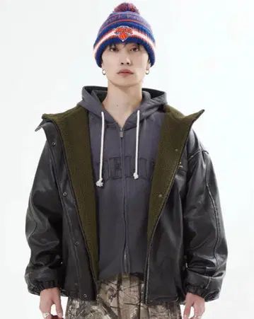 리버서블 PU 가죽 자켓 L2084 L black 지저인 ONLINE