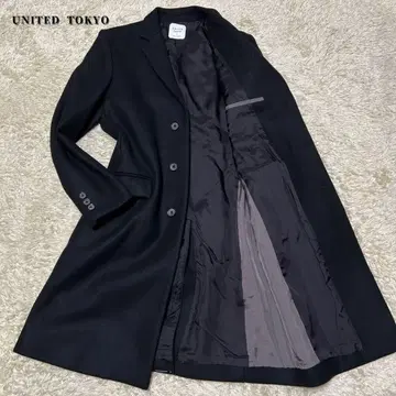 [ 컨디션 최상 ] 유나이티드 도쿄 체스터 코트 히요쿠 울 M 블랙
