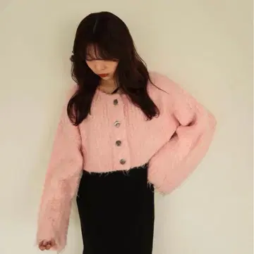 mideal raisedfabricshortcardigan 가디건