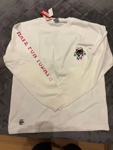 [ 미사용 ] CHUMS 자수 롱 슬리브 T셔츠 L 화이트