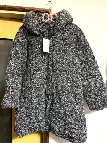 택 포함 새상품 5~6L 유메텐보 볼륨 옷깃 트위드 다운 자켓