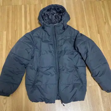 후드 부착 다운 자켓 다크 그레이