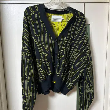 Calvin Klein Jeans 가디건 블랙/옐로우 그린