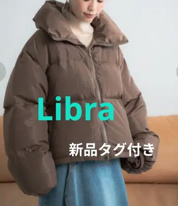 새상품 Libra 드롭 숄더 숏 다운 자켓 베이지 브라운