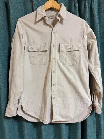 80s L.L.Bean 베이지 긴팔 셔츠 사이즈 15