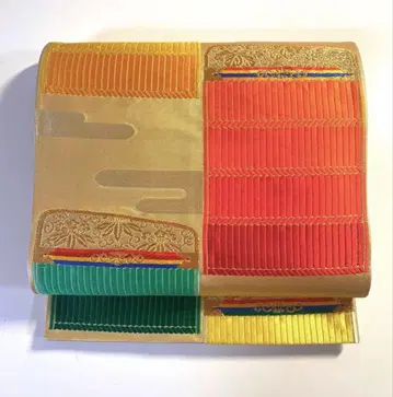 후쿠로 오비 골드 컬러 빨간색 그린 오렌지