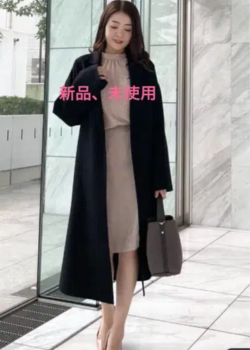 쿠 드 샹스 [미사용] 캐시미어 100% 블랙 리버 코트