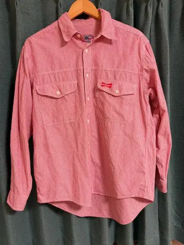 90s Budweiser 빨흰 스트라이프 긴팔 셔츠