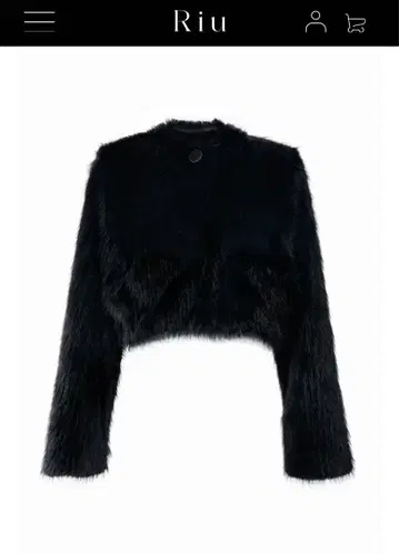 퍼 쇼트 코트 블랙