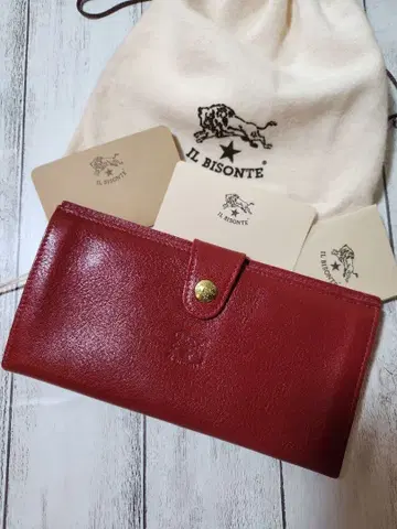 IL BISONTE 가죽 장지갑 레드