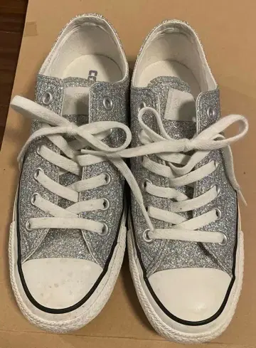 Converse All Star 실버 글리터 스니커즈